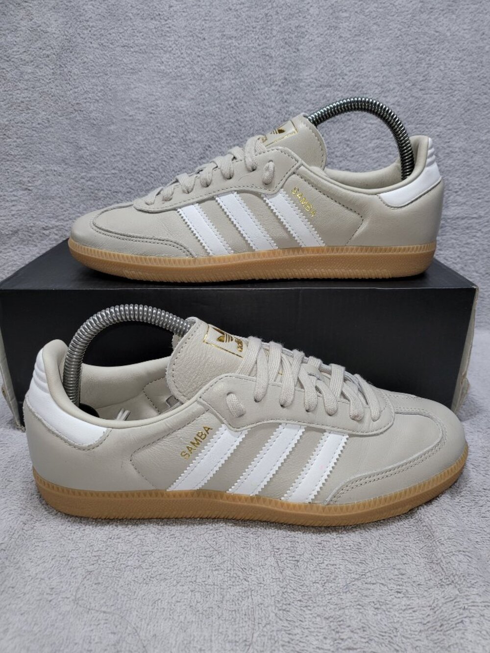 Adidas Samba Originals Men's Beige/White/Tan Gum OG Sneakers JR0883 Men's Size 7